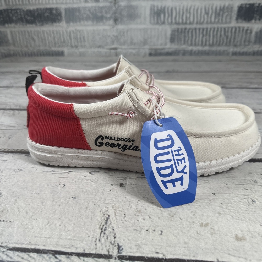 NEW Hey Dude Wally Funk Georgia Bulldogs-Varsity Red/Chalk Men Size 12 US